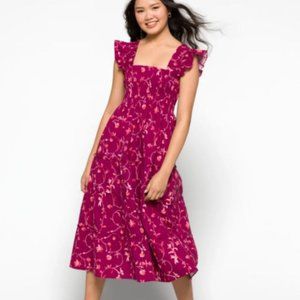 Ellie Nap Dress - Burgundy Botanical Print